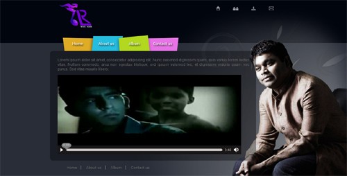 Web Templates: AR Rahman music album